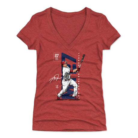 Mike Trout Women's V-Neck T-Shirt | 500 LEVEL