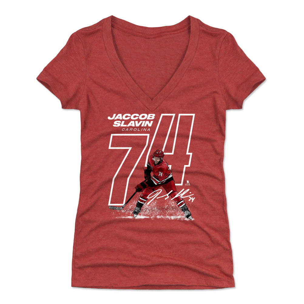 Jaccob Slavin Women&#39;s V-Neck T-Shirt | 500 LEVEL