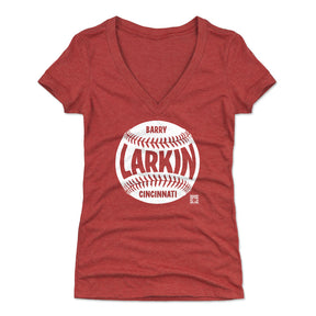 Barry Larkin Women's V-Neck T-Shirt | 500 LEVEL
