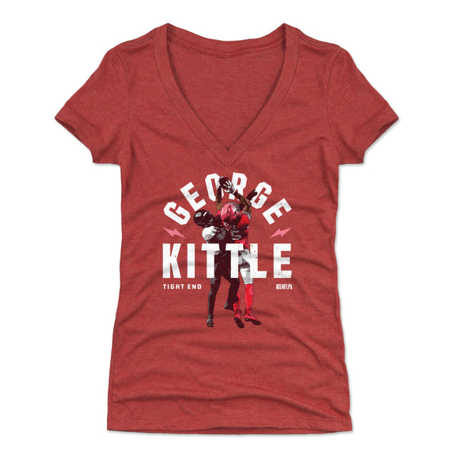 George Kittle Women's V-Neck T-Shirt | 500 LEVEL
