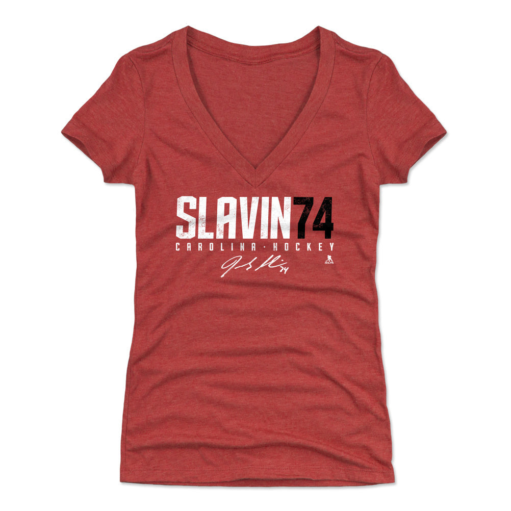 Jaccob Slavin Women's V-Neck T-Shirt | 500 LEVEL