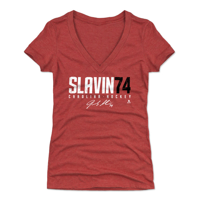 Jaccob Slavin Women's V-Neck T-Shirt | 500 LEVEL