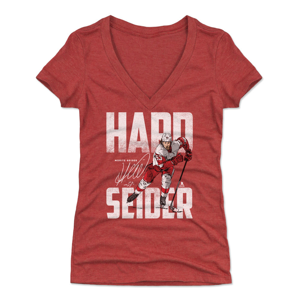 Detroit Red Wings Moritz Seider Men's Cotton T-Shirt - Heather Gray - Detroit | 500 Level