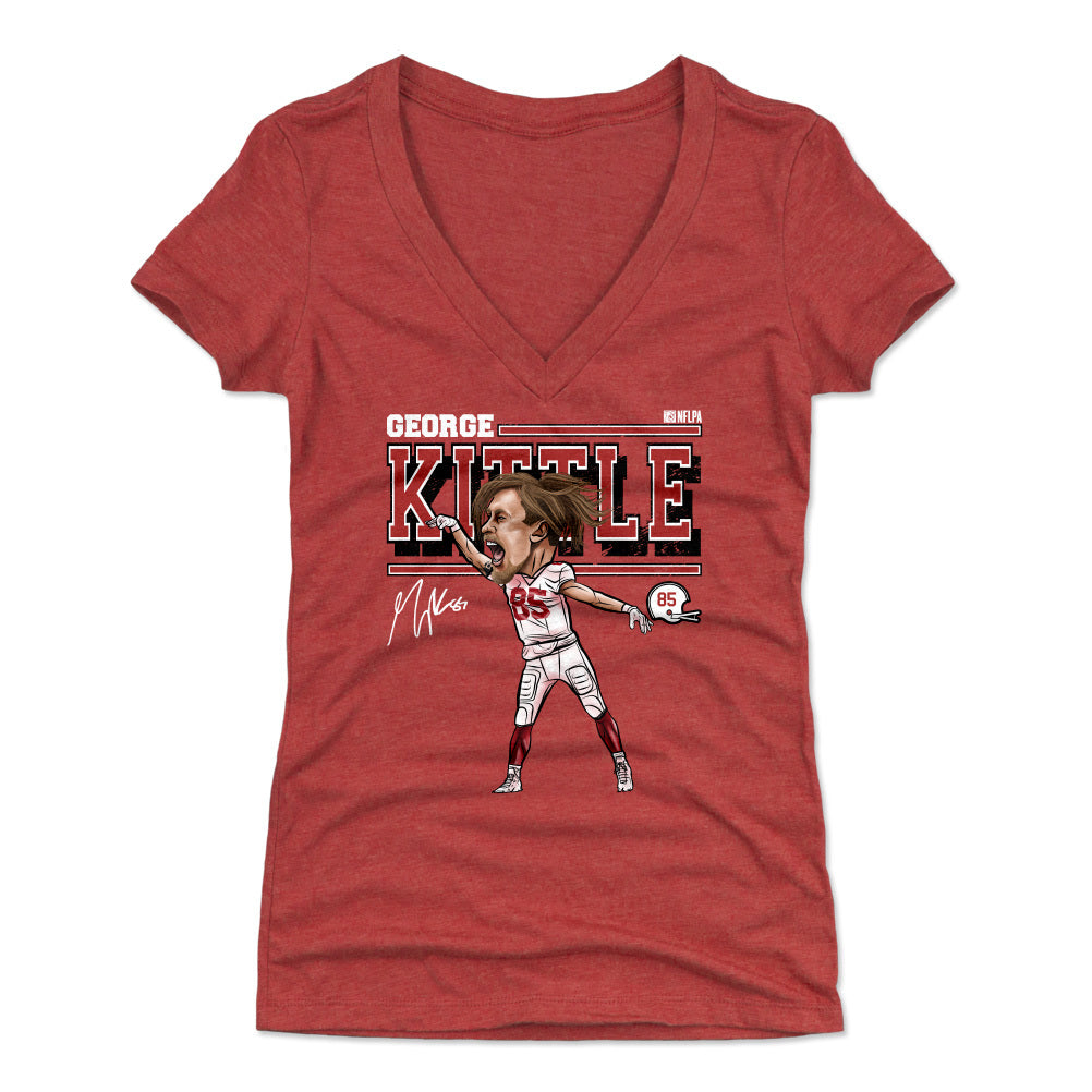 George Kittle Women's V-Neck T-Shirt | 500 LEVEL