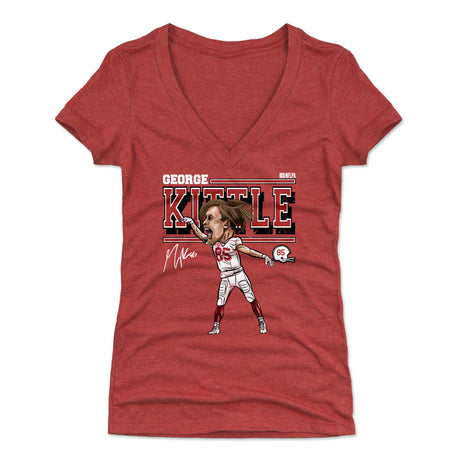 George Kittle Women's V-Neck T-Shirt | 500 LEVEL