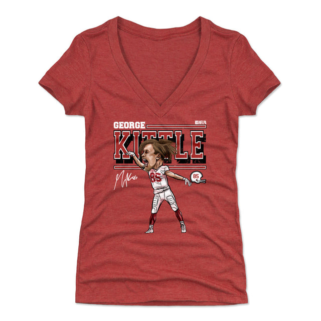 George Kittle Women's V-Neck T-Shirt | 500 LEVEL