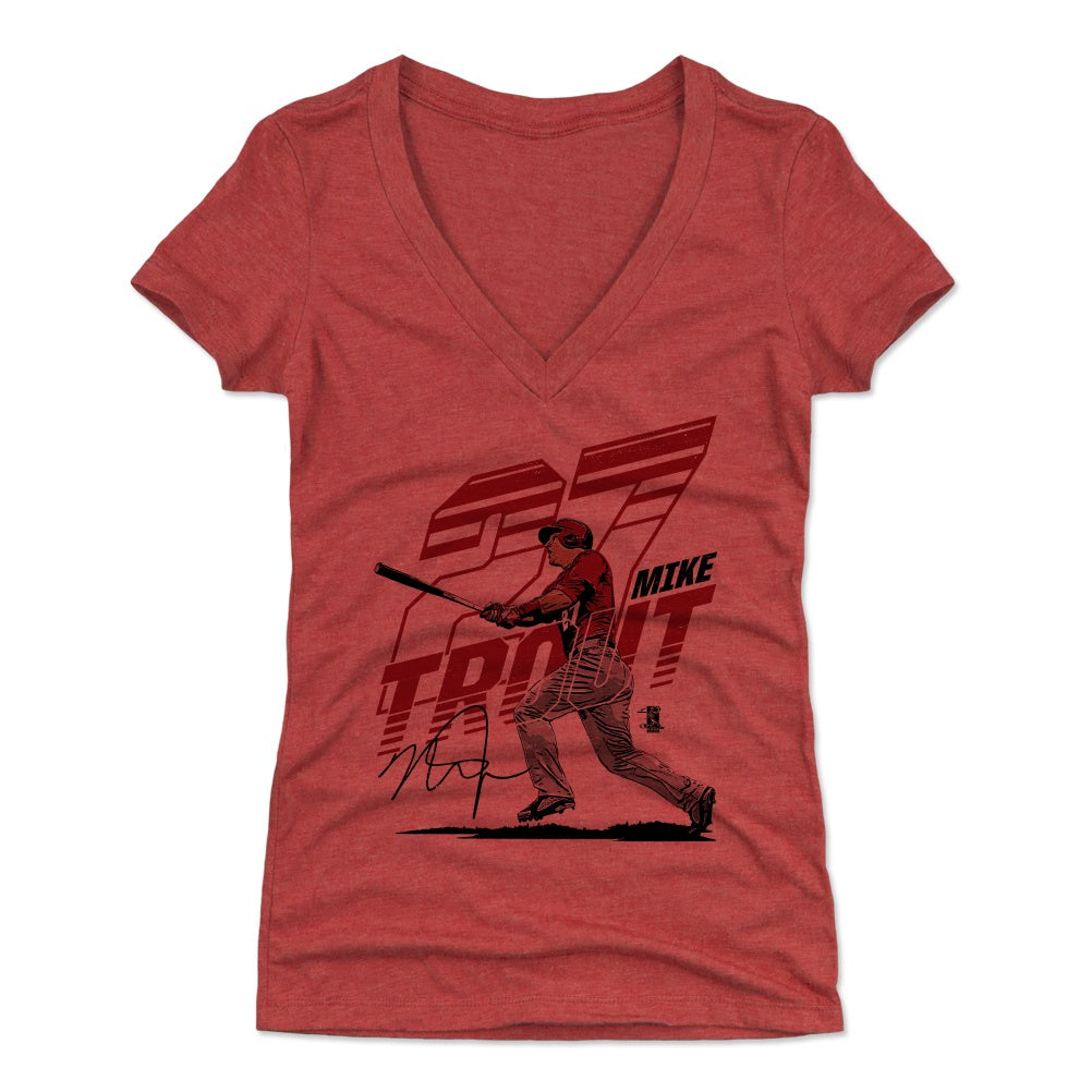 Mike Trout Women's V-Neck T-Shirt | 500 LEVEL