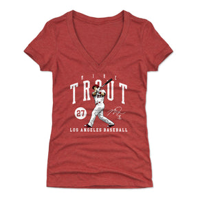 Mike Trout Women's V-Neck T-Shirt | 500 LEVEL