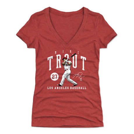 Mike Trout Women's V-Neck T-Shirt | 500 LEVEL