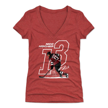 Nico Hischier Women's V-Neck T-Shirt | 500 LEVEL