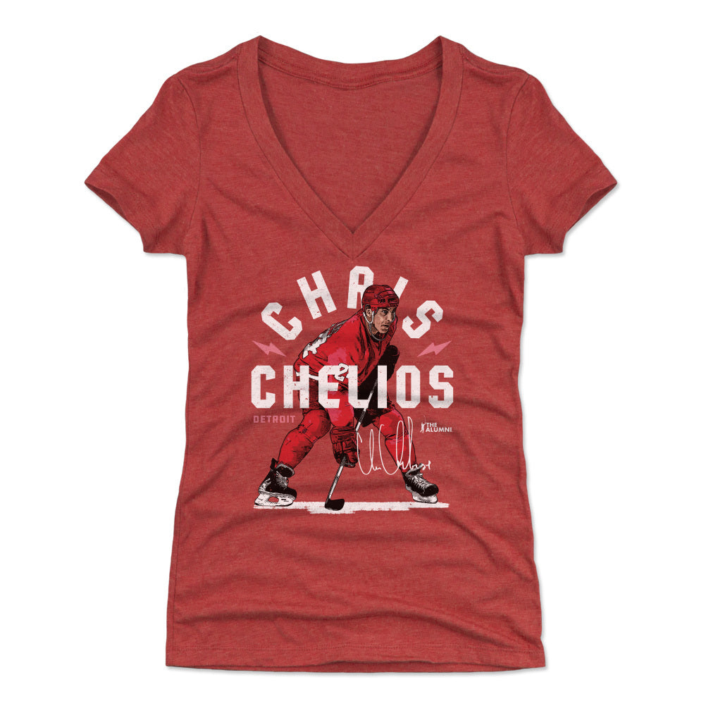 Chris Chelios Women's V-Neck T-Shirt | 500 LEVEL