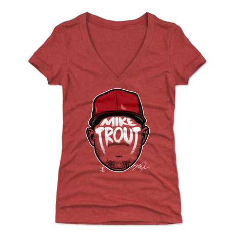 Mike Trout Women's V-Neck T-Shirt | 500 LEVEL