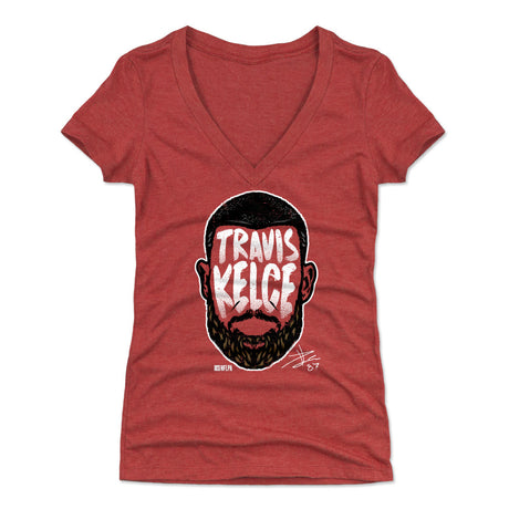 Travis Kelce Women's V-Neck T-Shirt | 500 LEVEL