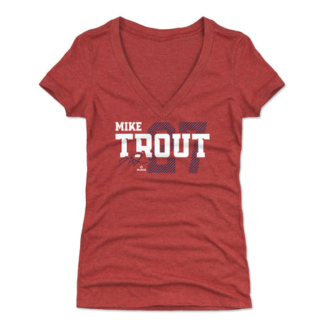 Mike Trout Women's V-Neck T-Shirt | 500 LEVEL