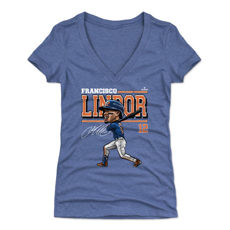 Francisco Lindor Women's V-Neck T-Shirt | 500 LEVEL