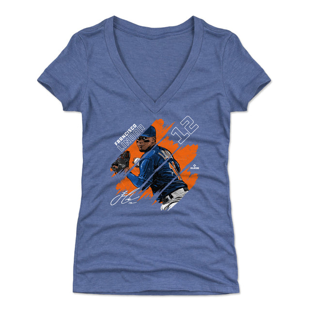 Francisco Lindor Women's V-Neck T-Shirt | 500 LEVEL