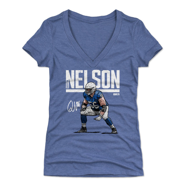 Quenton Nelson Women's V-Neck T-Shirt | 500 LEVEL
