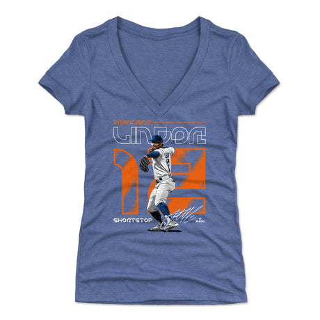 Francisco Lindor Women's V-Neck T-Shirt | 500 LEVEL