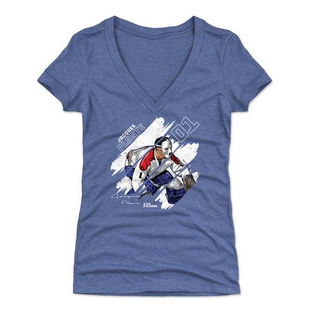 Jacques Plante Women's V-Neck T-Shirt | 500 LEVEL