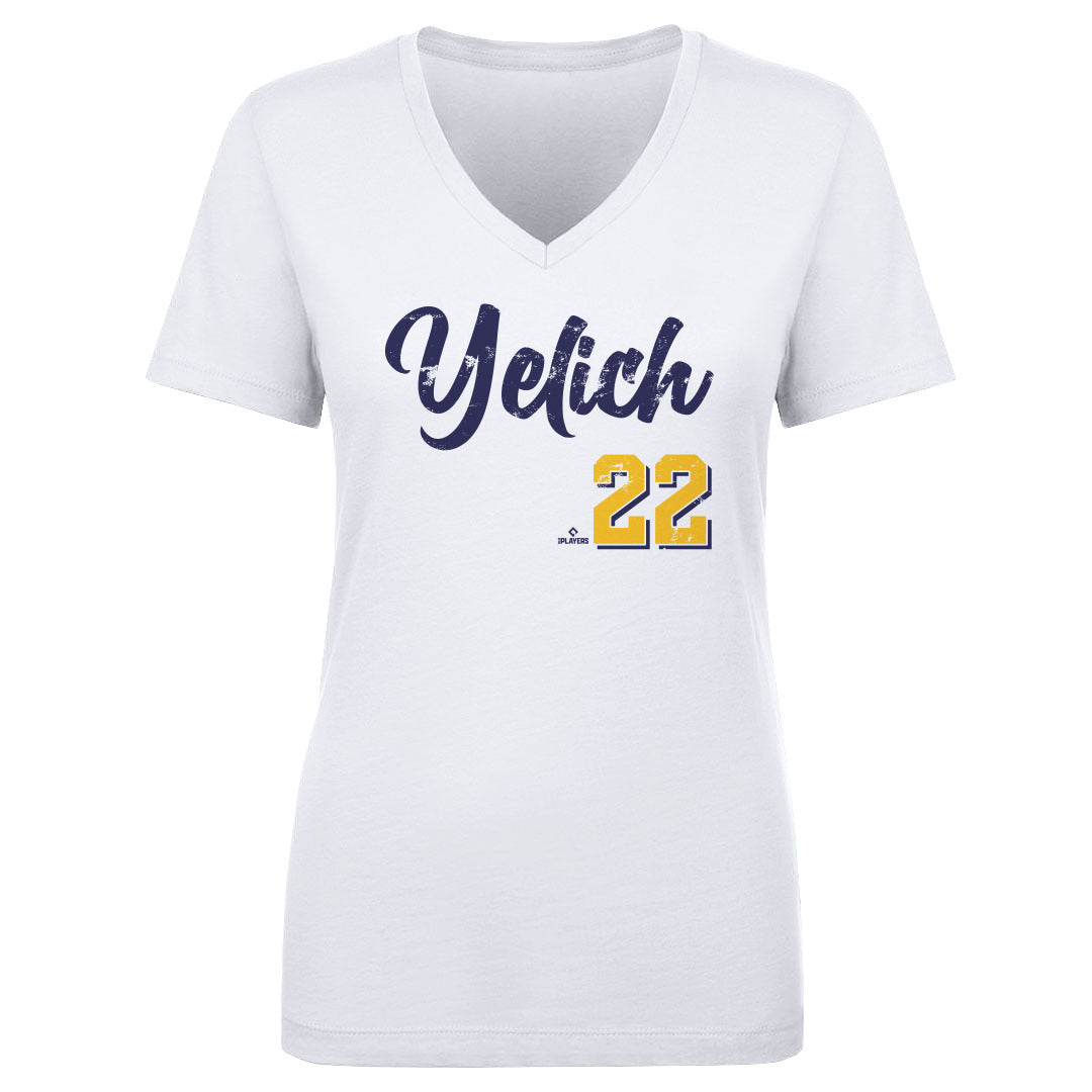Christian Yelich Women's V-Neck T-Shirt | 500 LEVEL