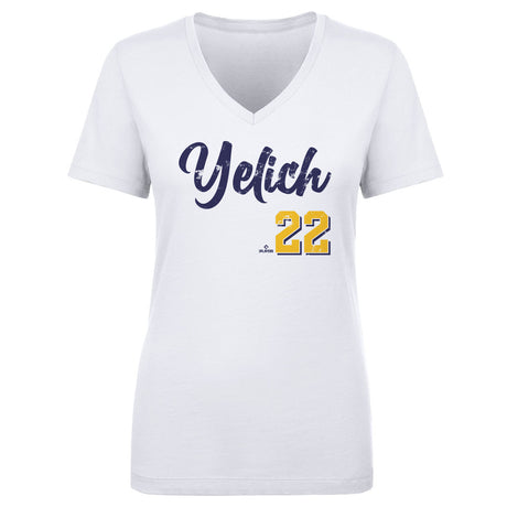 Christian Yelich Women's V-Neck T-Shirt | 500 LEVEL