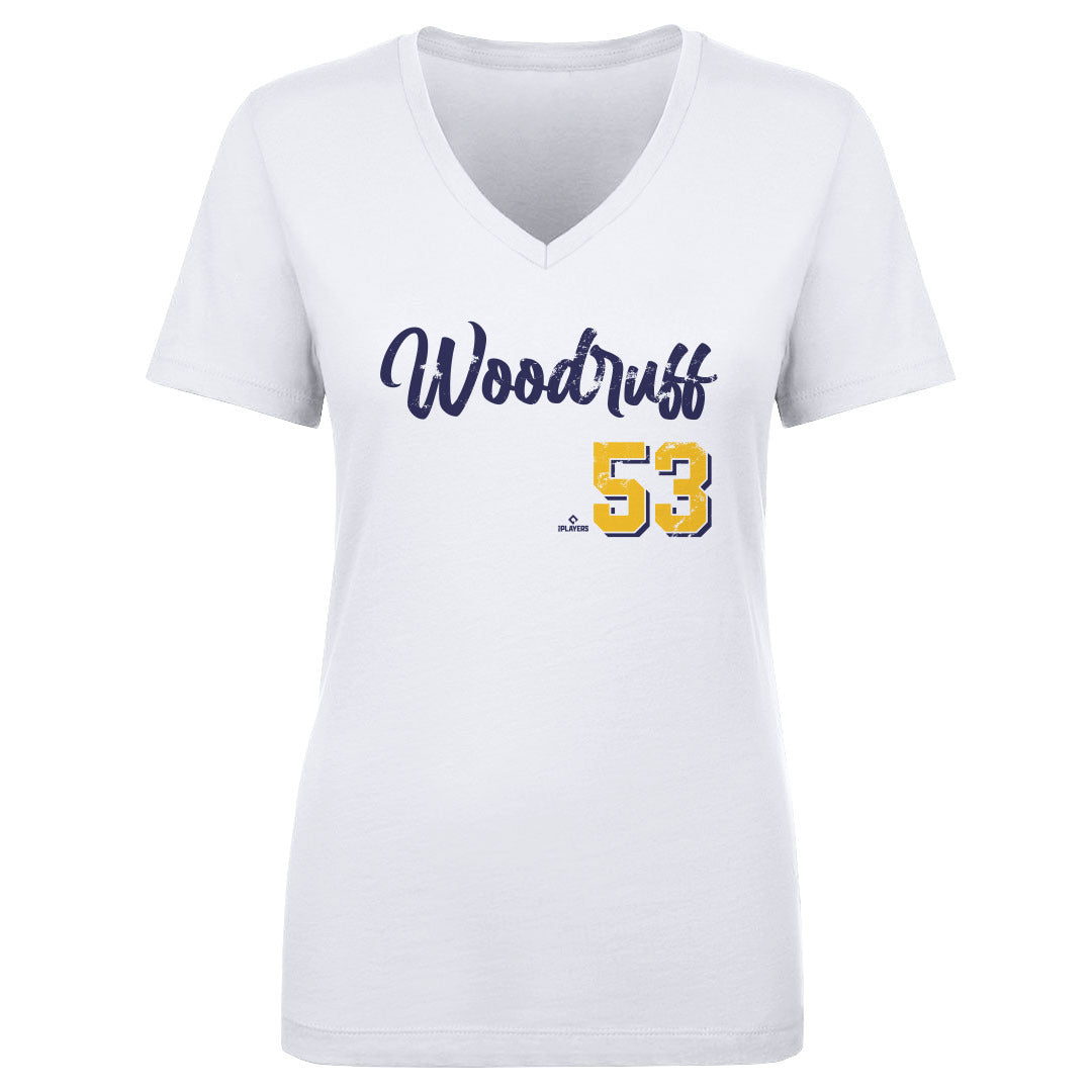 Brandon Woodruff Women's V-Neck T-Shirt | 500 LEVEL