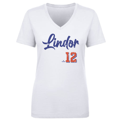 Francisco Lindor Women's V-Neck T-Shirt | 500 LEVEL