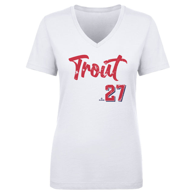 Mike Trout Women's V-Neck T-Shirt | 500 LEVEL